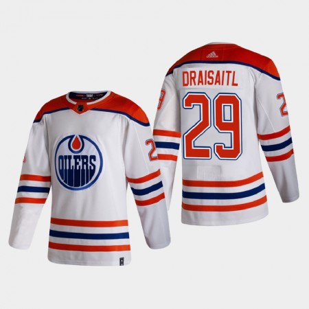 Edmonton Oilers Leon Draisaitl 29 2020-21 Reverse Retro Authentic Shirt - Mannen